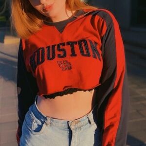 Red and Black Houston Crop Top